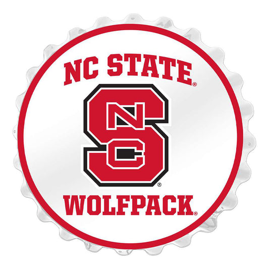 White NC State Wolfpack Bottle Cap Wall Sign