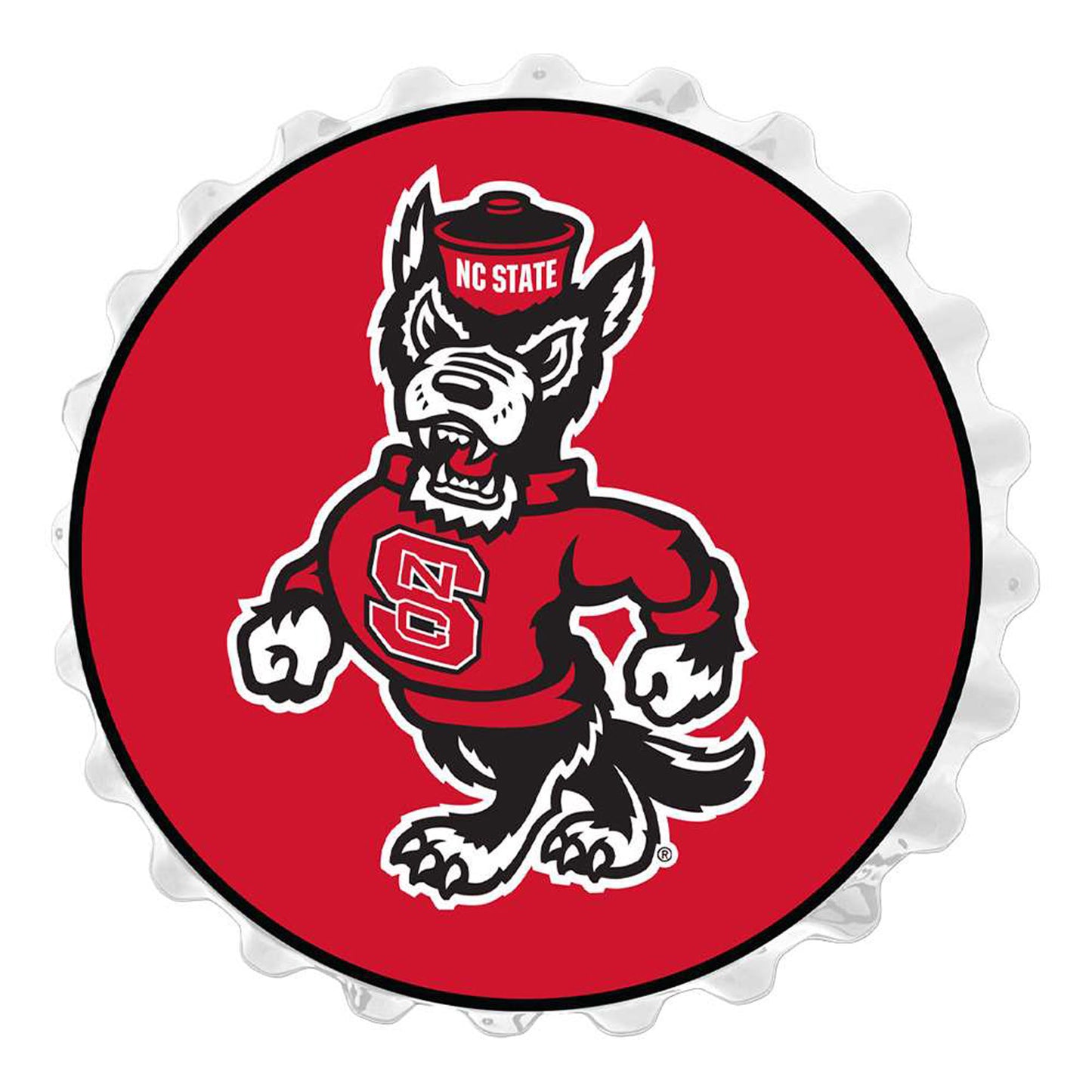 Red NC State Wolfpack Bottle Cap Wall Sign
