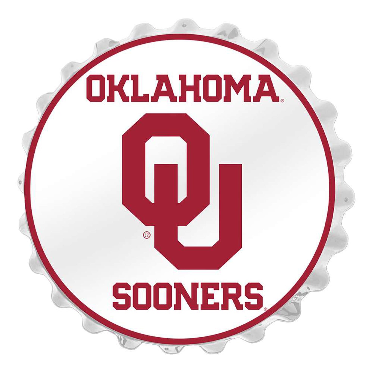 White Oklahoma Sooners Bottle Cap Wall Sign