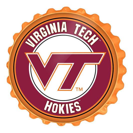 Orange Virginia Tech Hokies Logo Bottle Cap Wall Sign