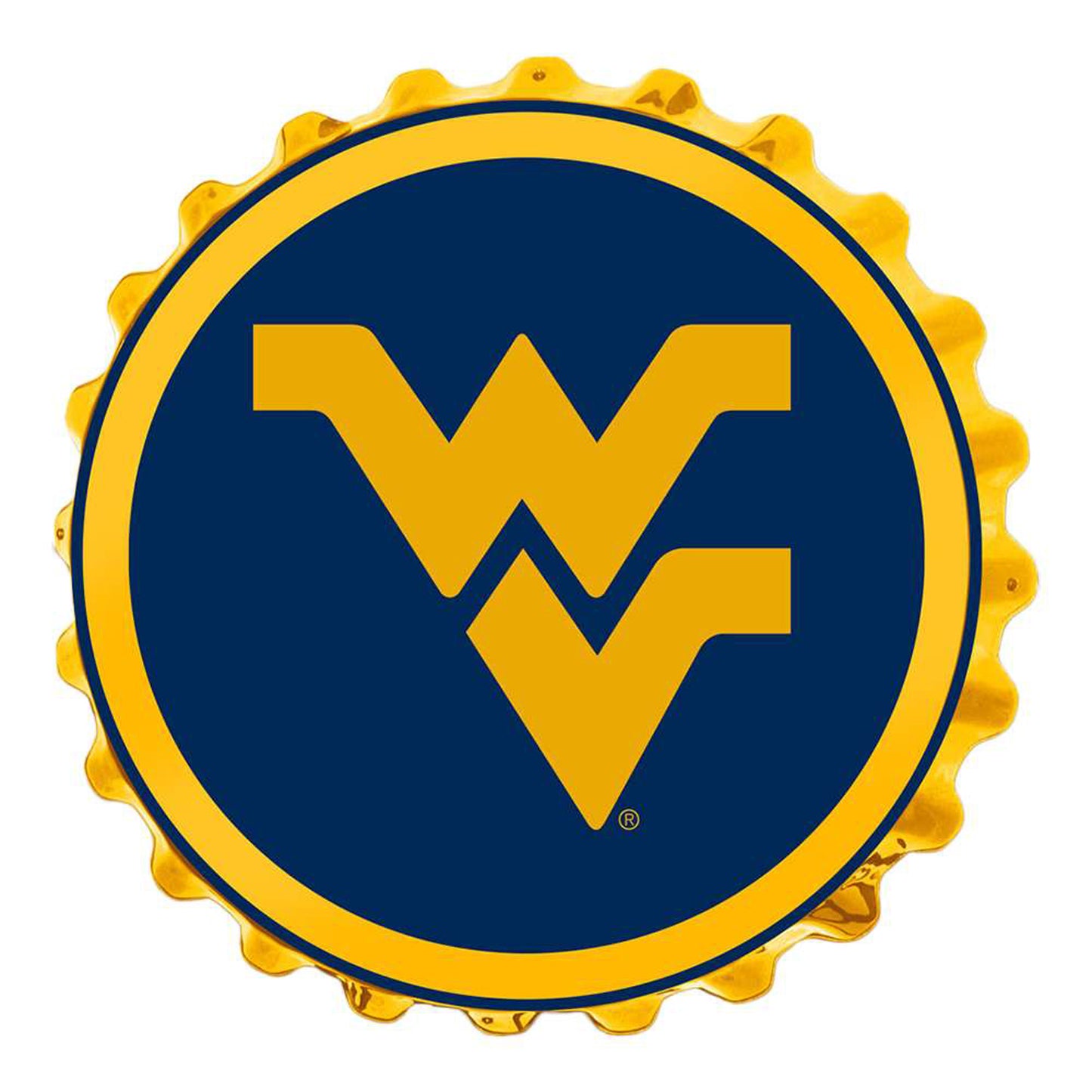 Blue West Virginia Mountaineers Bottle Cap Wall Sign