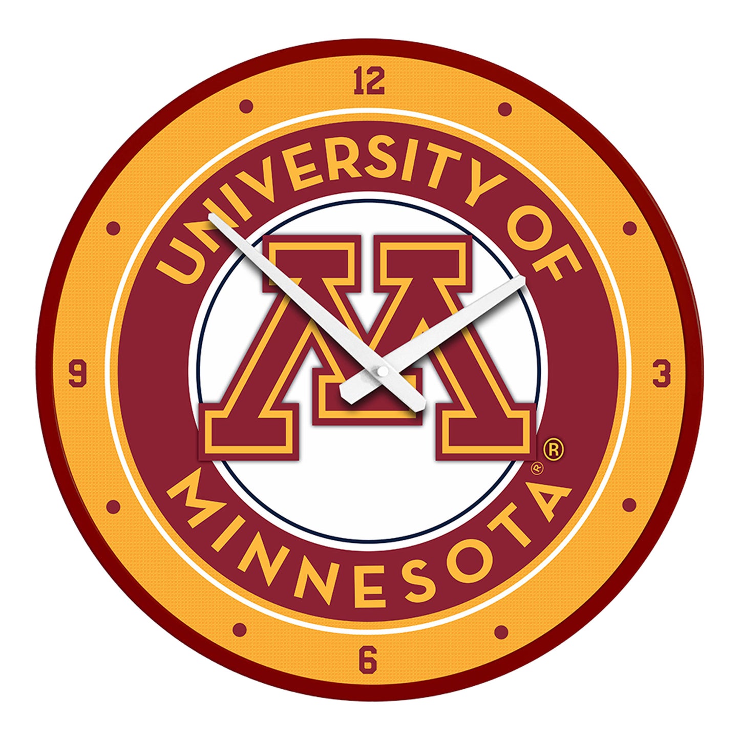 Gold Minnesota Golden Gophers Modern Disc Wall Clock