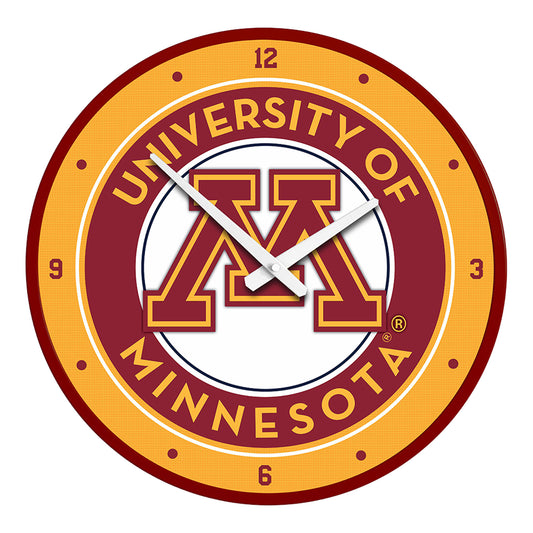 Gold Minnesota Golden Gophers Modern Disc Wall Clock