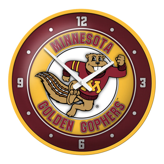 Gold Minnesota Golden Gophers Mascot Modern Disc Wall Clock