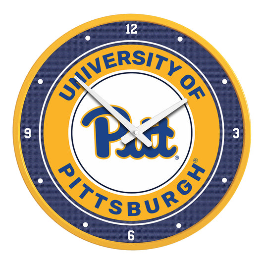 Gold Pitt Panthers Modern Disc Wall Clock