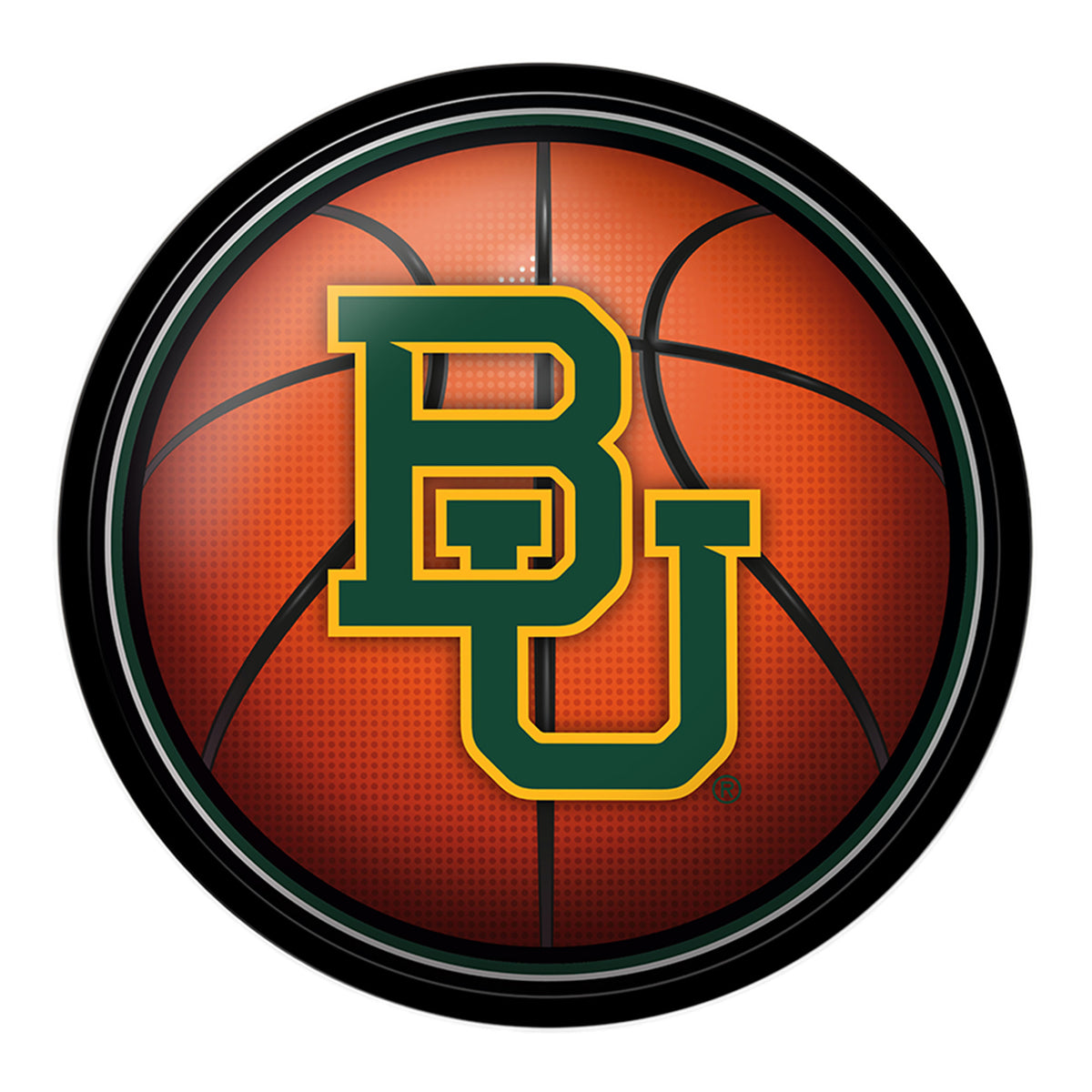 Orange Baylor Bears Basketball Modern Disc Wall Sign
