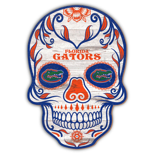 Florida Gators 12'' Sugar Skull Sign