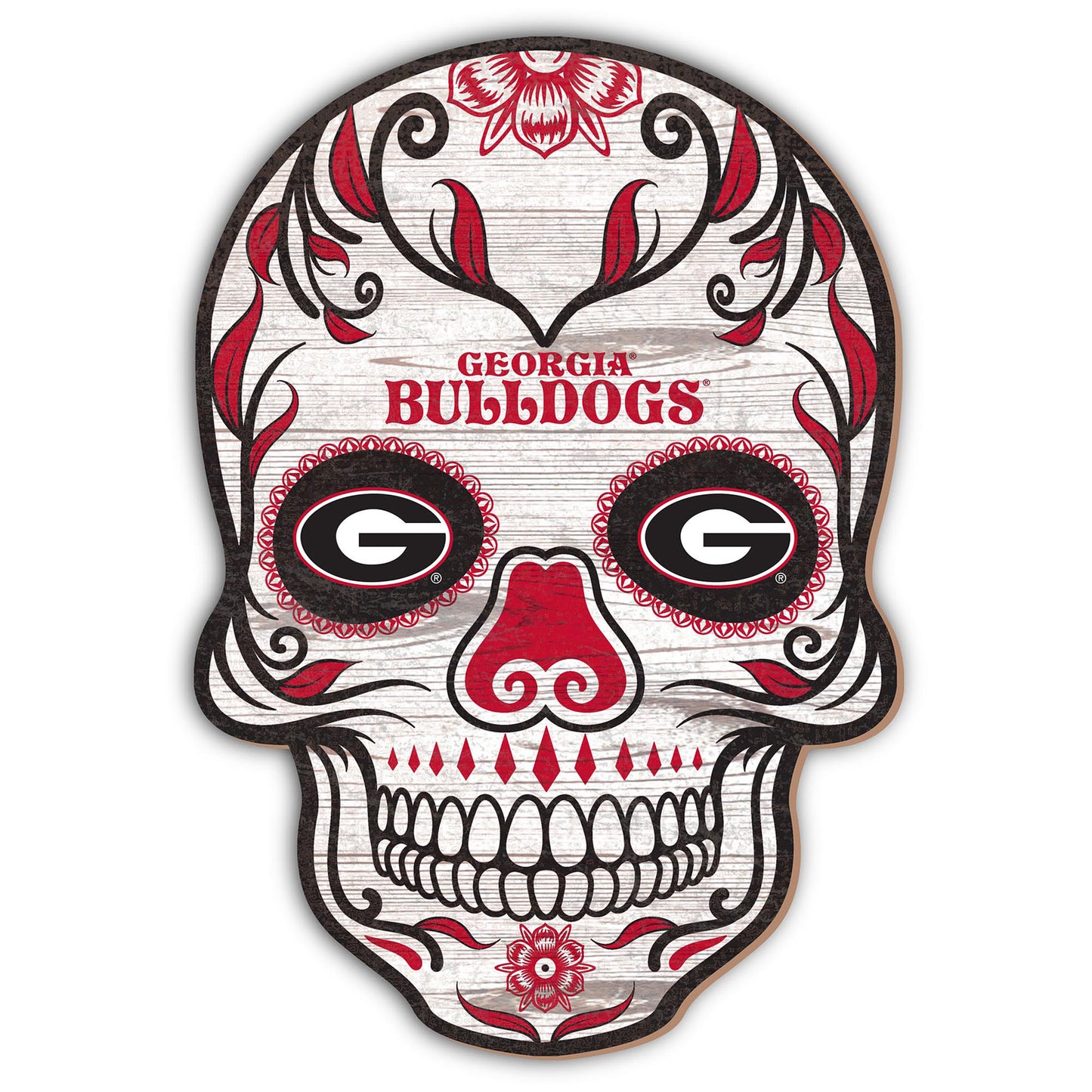 Georgia Bulldogs 12'' Sugar Skull Sign