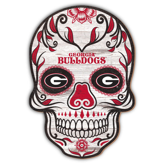 Georgia Bulldogs 12'' Sugar Skull Sign