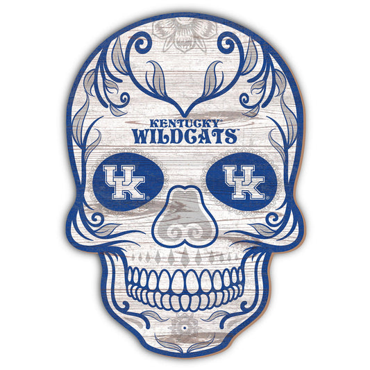 Kentucky Wildcats 12'' Sugar Skull Sign