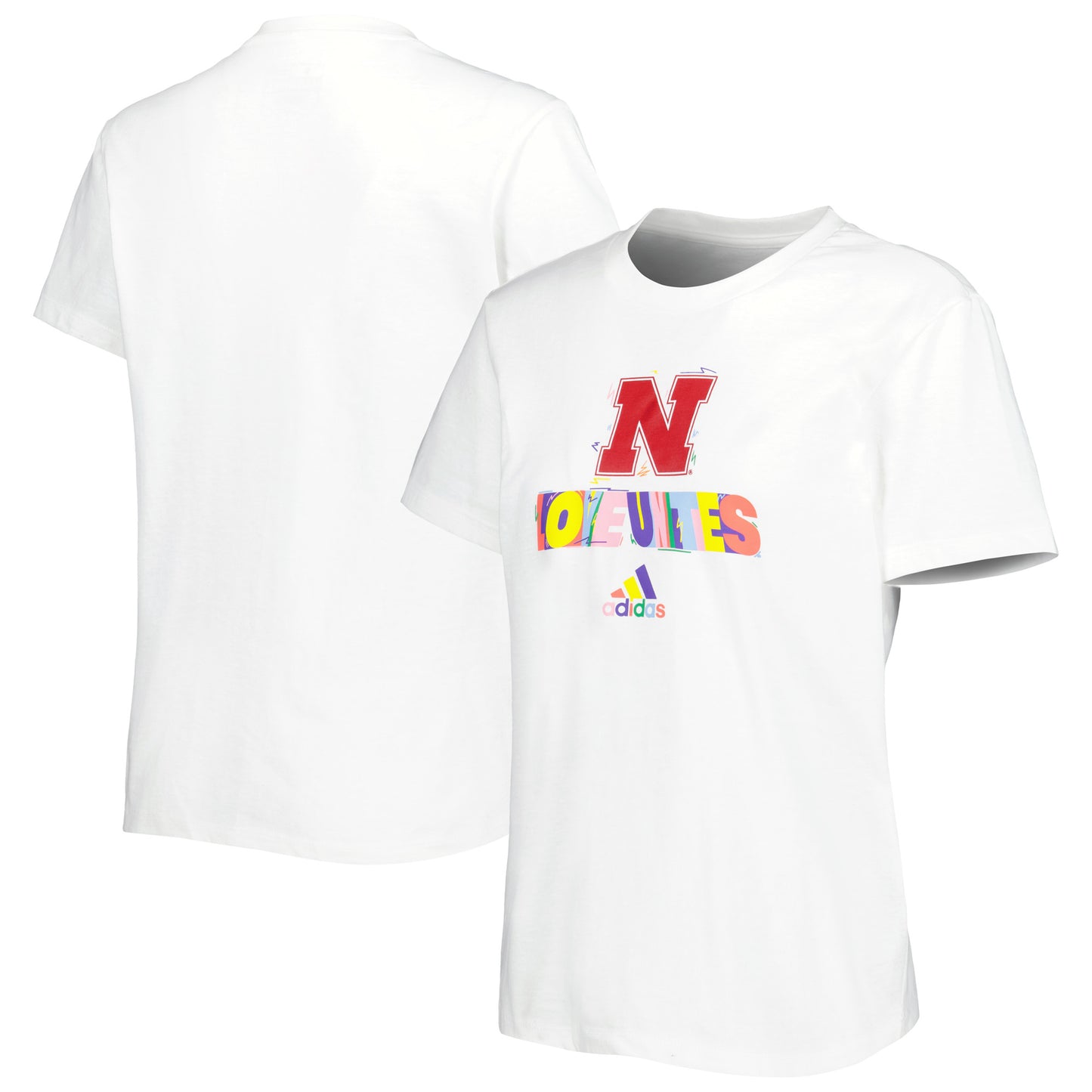 Women's adidas White Nebraska Huskers Fresh Pride T-Shirt