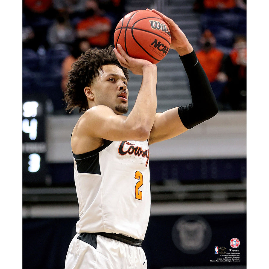 Cade Cunningham Oklahoma State Cowboys Unsigned Shoots a Jump Shot in the Second Round of the 2021 NCAA Men's Basketball Tournament Photograph