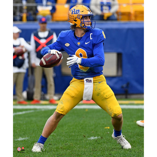 Kenny Pickett Pitt Panthers Unsigned Drops Back to Pass Photograph