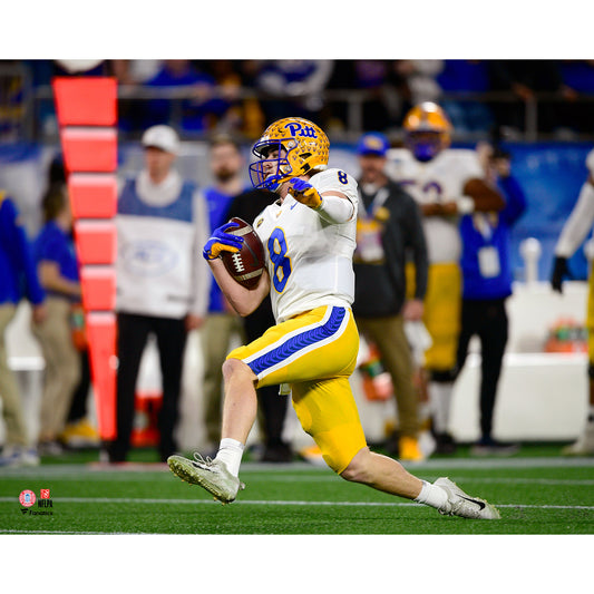 Kenny Pickett Pitt Panthers Unsigned Fakes a Slide During the 2021 ACC Championship Game Photograph