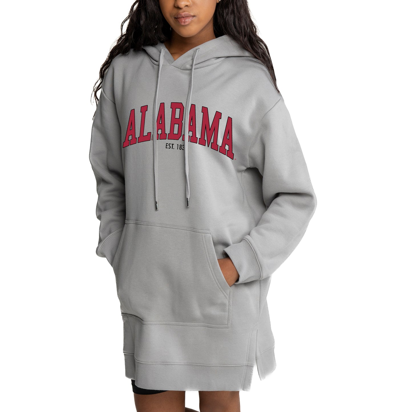 Women's Gameday Couture Gray Alabama Crimson Tide Side Split Hoodie Dress