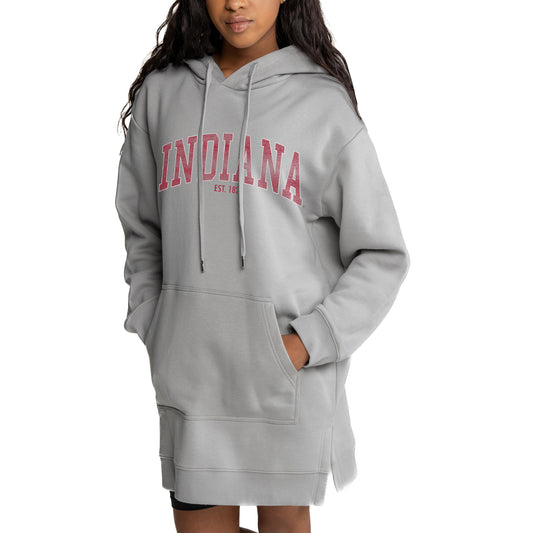 Women's Gameday Couture Gray Indiana Hoosiers Side Split Hoodie Dress