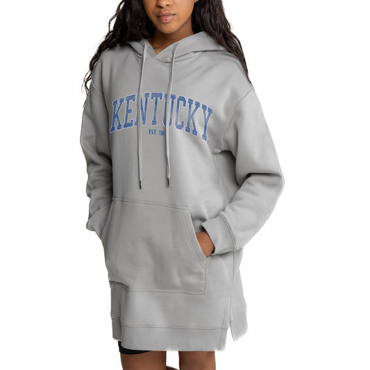 Women's Gameday Couture Gray Kentucky Wildcats Side Split Hoodie Dress