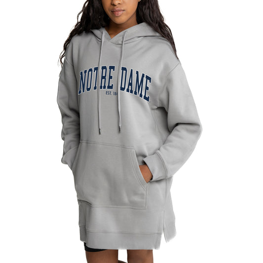 Women's Gameday Couture Gray Notre Dame Fighting Irish Side Split Hoodie Dress