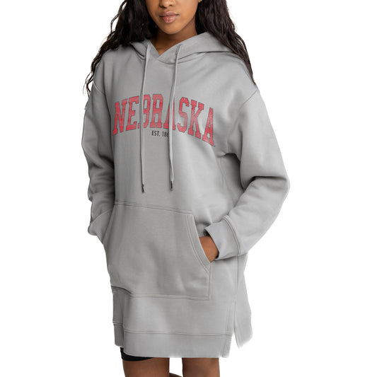 Women's Gameday Couture Gray Nebraska Huskers Side Split Hoodie Dress