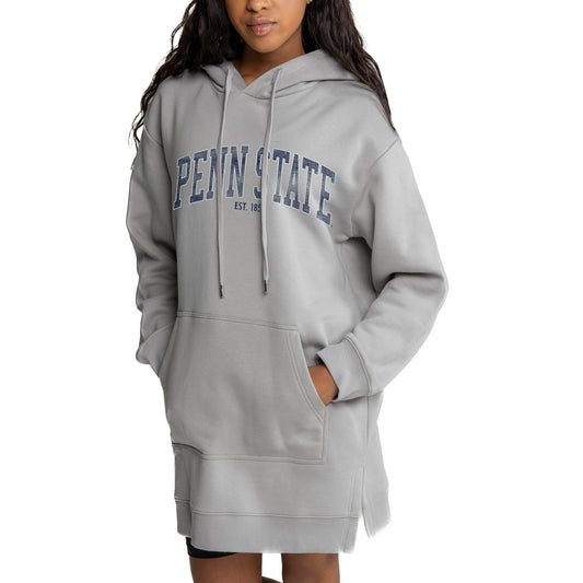 Women's Gameday Couture Gray Penn State Nittany Lions Side Split Hoodie Dress