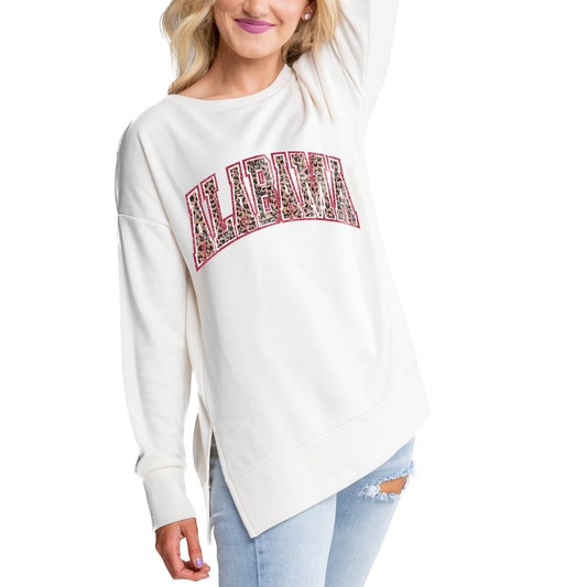 Women's Gameday Couture Cream Alabama Crimson Tide Legacy Side Split Pullover Top