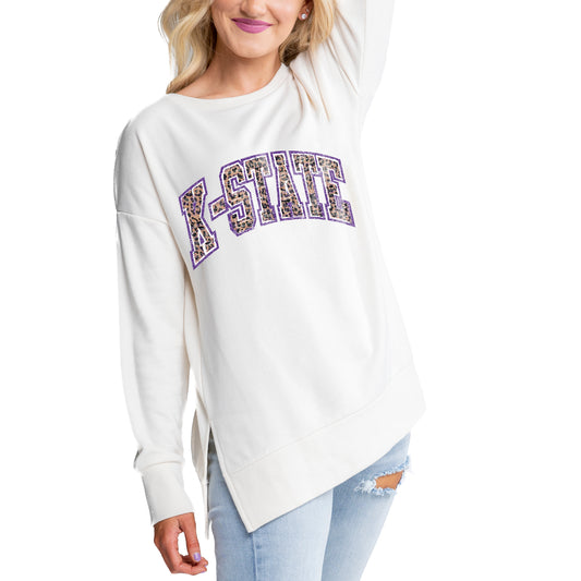 Women's Gameday Couture Cream Kansas State Wildcats Legacy Side Split Pullover Top