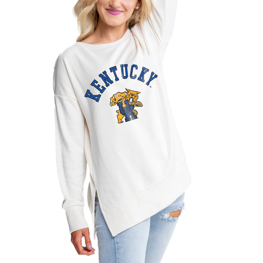 Women's Gameday Couture Cream Kentucky Wildcats Side Split Pullover Top