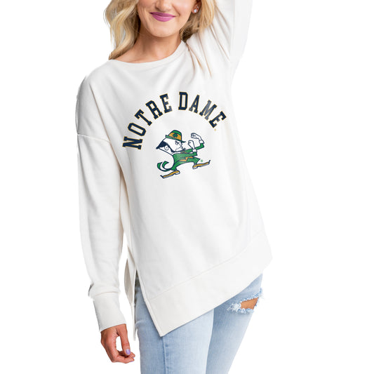 Women's Gameday Couture Cream Notre Dame Fighting Irish Side Split Pullover Top