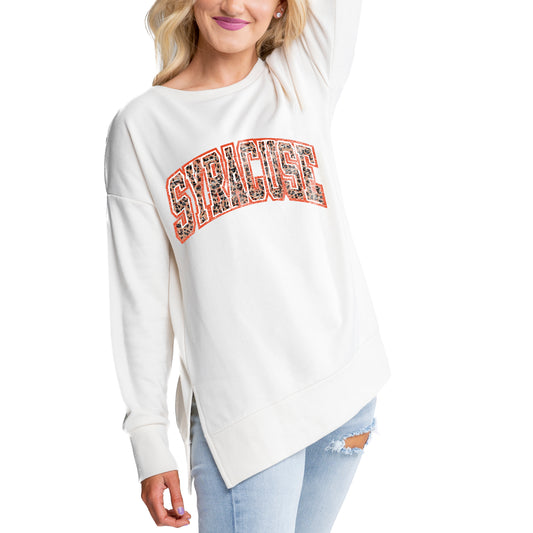 Women's Gameday Couture Cream Syracuse Orange Legacy Side Split Pullover Top