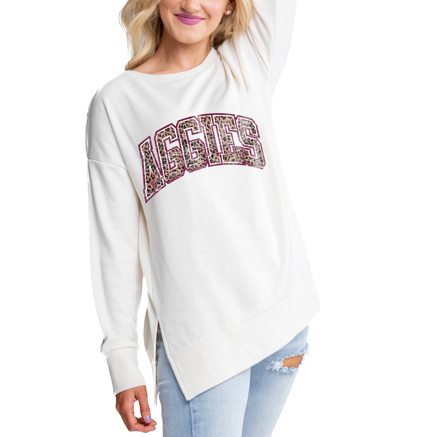 Women's Gameday Couture Cream Texas A&M Aggies Legacy Side Split Pullover Top