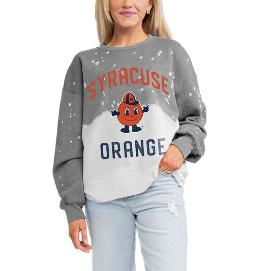 Women's Gameday Couture Gray Syracuse Orange Twice As Nice Faded Crewneck Sweatshirt