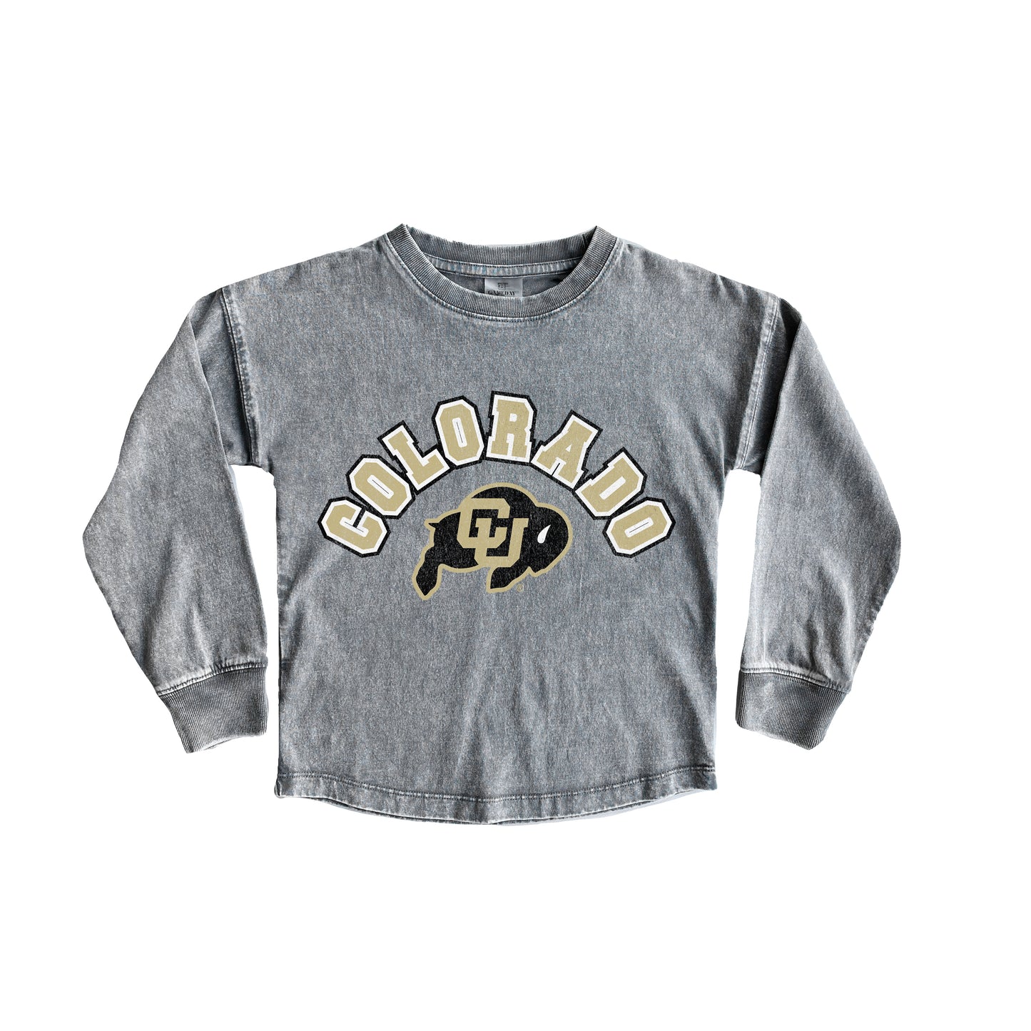 Girls Youth Gameday Couture Gray Colorado Buffaloes Faded Wash Pullover Top