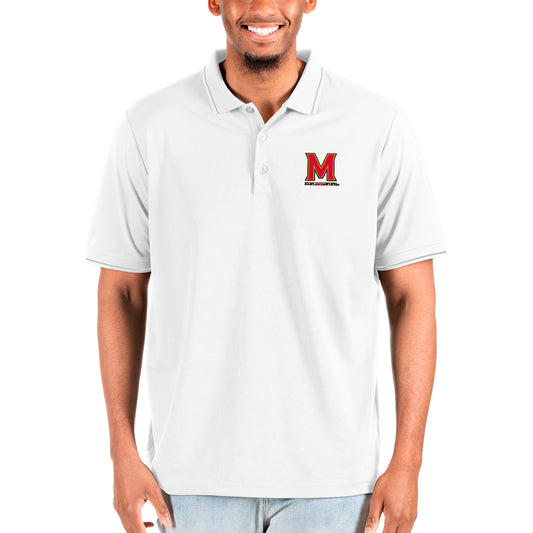 Men's Antigua White Maryland Terrapins Affluent Big & Tall Polo