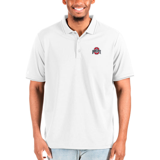 Men's Antigua White Ohio State Buckeyes Affluent Big & Tall Polo