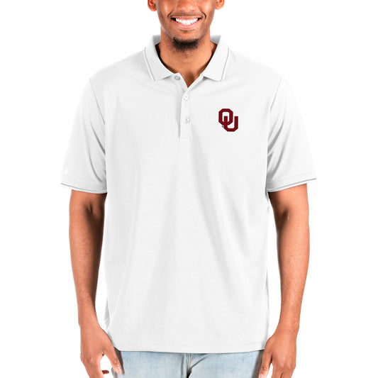 Men's Antigua White Oklahoma Sooners Affluent Big & Tall Polo