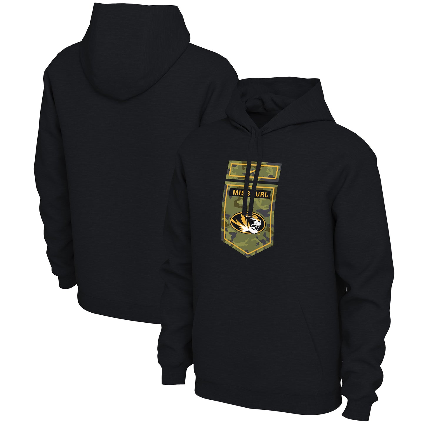 Men's Nike Black Missouri Tigers Veterans Camo Pullover Hoodie