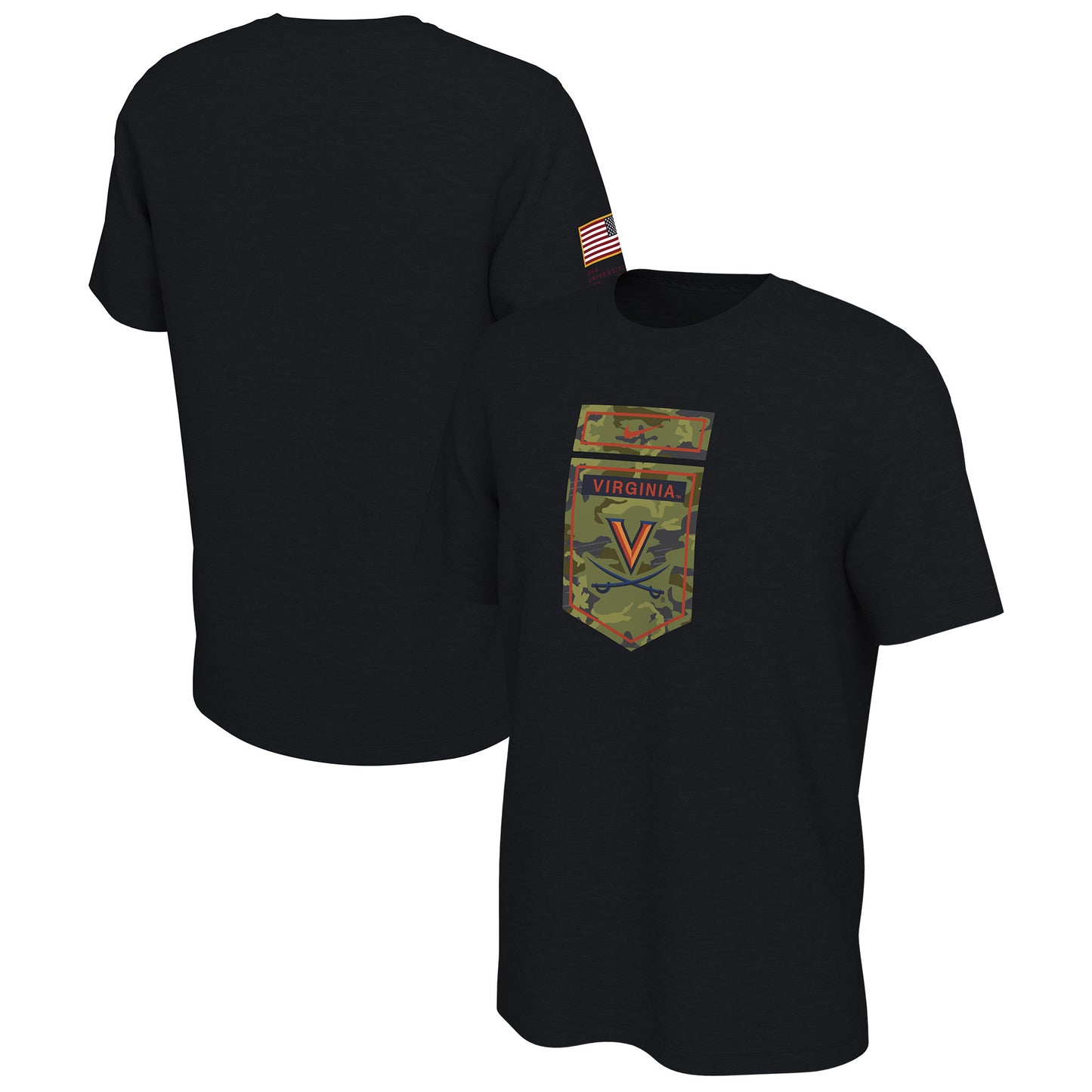 Men's Nike Black Virginia Cavaliers Veterans Camo T-Shirt