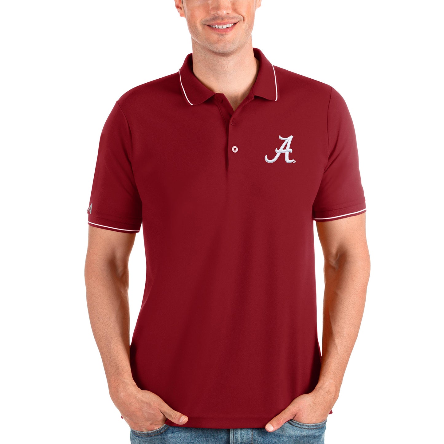 Men's Antigua Crimson Alabama Crimson Tide Affluent Polo