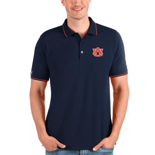 Men's Antigua Navy/Orange Auburn Tigers Affluent Polo