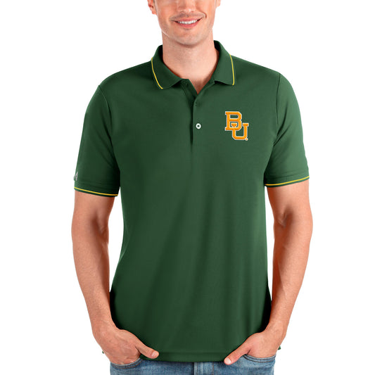 Men's Antigua Green/Gold Baylor Bears Affluent Polo