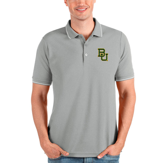 Men's Antigua Gray Baylor Bears Affluent Polo