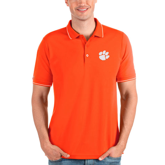 Men's Antigua Orange Clemson Tigers Affluent Polo