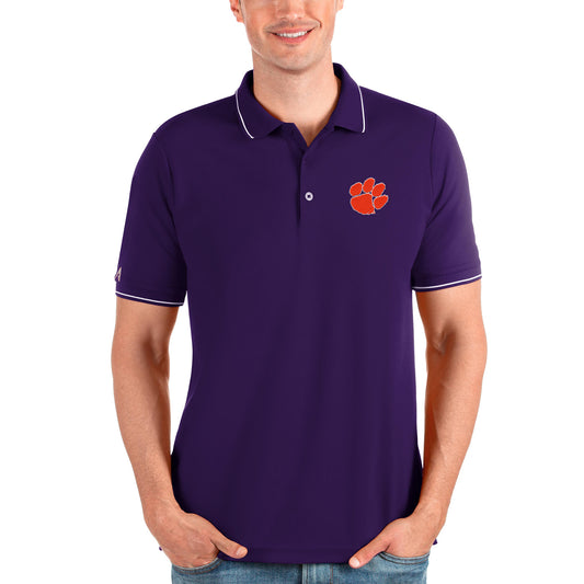 Men's Antigua Purple Clemson Tigers Affluent Polo