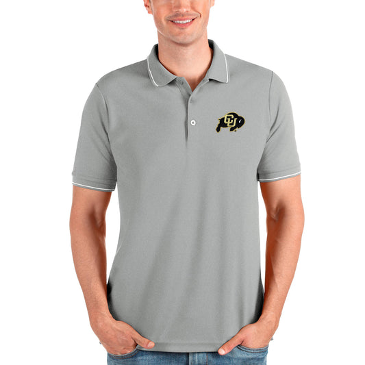 Men's Antigua Gray Colorado Buffaloes Affluent Polo