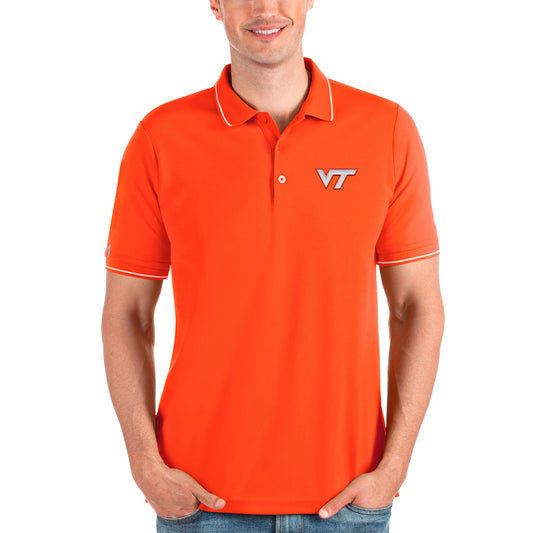 Men's Antigua Orange Virginia Tech Hokies Affluent Polo