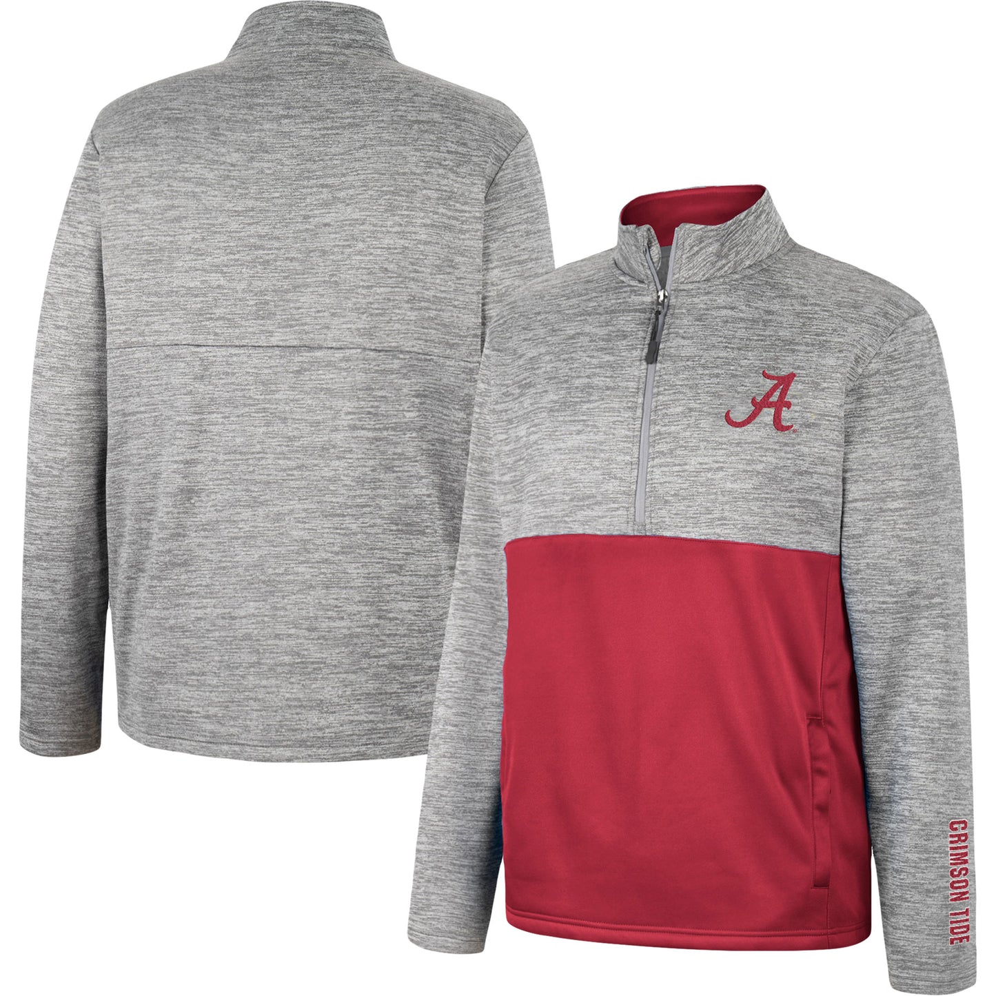 Men's Colosseum Gray Alabama Crimson Tide John Half-Zip Jacket