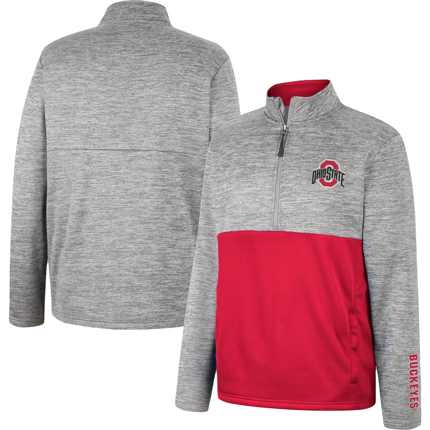 Men's Colosseum Gray Ohio State Buckeyes John Half-Zip Jacket