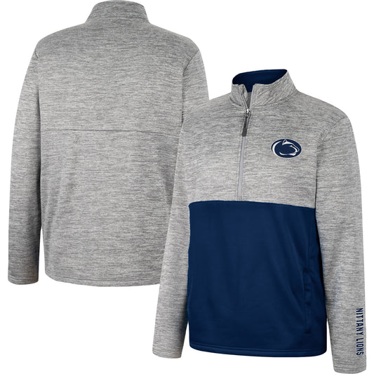 Men's Colosseum Gray Penn State Nittany Lions John Half-Zip Jacket