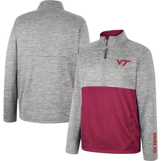 Men's Colosseum Gray Virginia Tech Hokies John Half-Zip Jacket