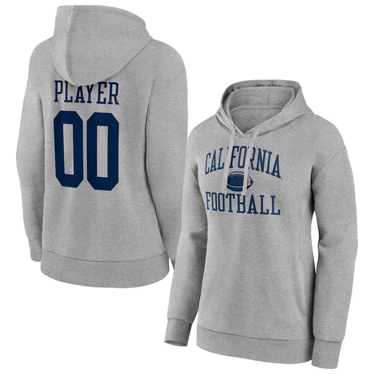 Women's Gray Cal Bears Football Pick-A-Player NIL Gameday Tradition Pullover Hoodie